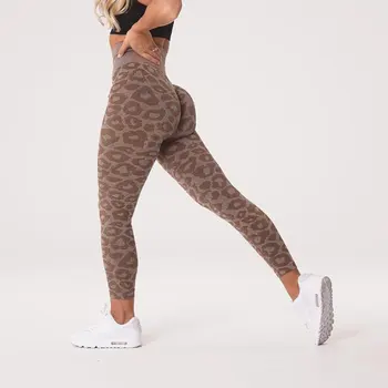 Yeni XS-L Leopar Dikişsiz Spor Tayt Kadınlar Fitnss Yoga Legging Ezme Popo Ganimet Tayt spor salonu pantolonu Giyim Spor Tayt