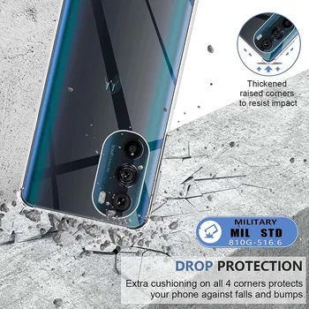 Şeffaf Kılıf Motorola Moto Kenar 30 Pro Kenar 30 Neo Kalın Darbeye Dayanıklı Yumuşak Silikon Telefon Kapak için Kenar 20 Pro Kenar 2022