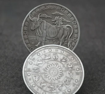 Boğa Basso kabartma Gümüş Kaplama Sikke Koleksiyonu Sanat Oniki Takımyıldızları Boğa Koleksiyon hatıra parası