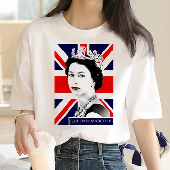 Elizabeth Iı T Gömlek Erkekler için Reina Isabel kısa kollu tişört Tops Nostalji Tee Gömlek Unisex Commonwealth Kraliçe Giyim
