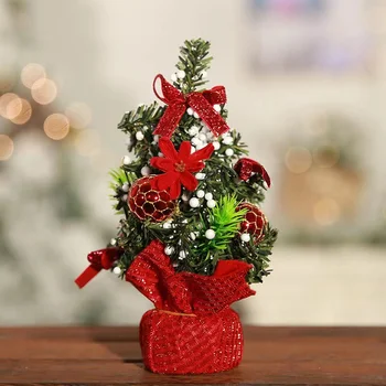 20cm Mini PVC Noel Ağacı Trompet Noel Ağacı Noel Masaüstü Süsler Noel Ağacı Ev İçin 2023 Noel Süs
