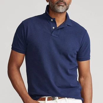 Yüksek kaliteli Moda Fit Kısa Kollu POLO GÖMLEK Casual Yaka erkek %100 % pamuklu tişört Golf Polo Gömlek Artı Boyutu XS-5XL