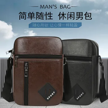 Yeni omuz çantası erkekler Pu Deri Crossbody Omuz Askısı Çanta erkek İş Genelinde Moda Çanta Debriyaj Tek Sırt Çantası