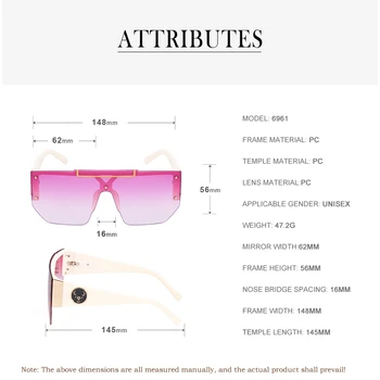 Vintage Erkekler Çerçevesiz Güneş Gözlüğü Moda Düzensiz Lüks Marka Tasarımcısı güneş gözlüğü Kadın Retro Tek parça Büyük Çerçeve Gözlük