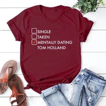 Zihinsel Kalma Tom Hollanda T-Shirt Yaz Kısa Kollu Crewneck Rahat T Shirt Moda Gömlek Hayranları için Erkek Kadın Tişörtleri Tops