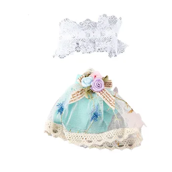 16cm oyuncak bebek giysileri Moda Dantel Elbiseler şapka saç bandı Prenses Elbise 1/8 Bebek Oyun düğün elbisesi Up Kız Oyuncak Aksesuarları Hediye