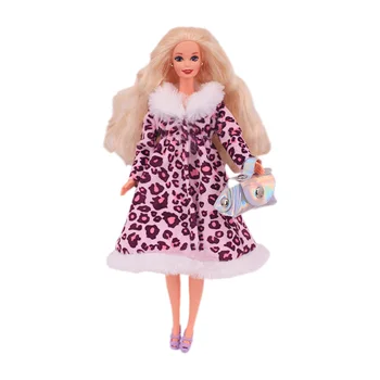 4 Adet / takım Barbie Giysi Aksesuarları Moda Peluş Ceket Çanta Örme Şapka Ayakkabı İçin 11.8 İnç Bebek, bjd Bebek Nesil Oyuncak Hediye