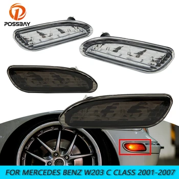POSSBAY 1 Çift Araba yan ikaz lambaları Kapak Dönüş Sinyal Lambası Ampuller ile Mercedes Benz için W203 C Sınıfı 2001-2007 Dış Detaylar