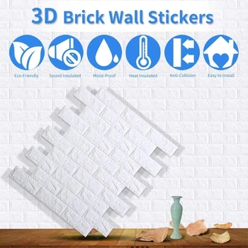 10 Adet Kabuğu ve Sopa Duvar Kağıdı Oturma Odası Yatak Odası çocuk Odası 3D Kendinden Yapışkanlı duvar çıkartmaları Ev Lüks Arka Plan Dekor