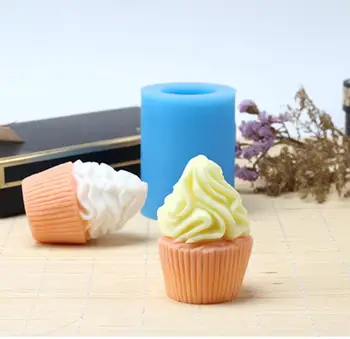 Dondurma Fincan Kek Kalıpları 3D Silikon Sabun / Mum Kalıp Çikolata Craft Kalıpları DIY El Yapımı sabun kalıpları aroma taş kalıpları