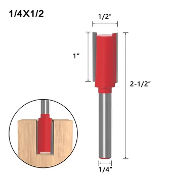 6mm 1/4 İnç Shank Düz Bit Tungsten Karbür Tek Çift Flüt Yönlendirici Bit ahşap freze kesicisi İçin ağaç işleme aleti