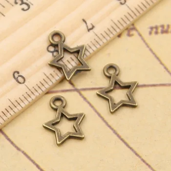 30 adet Charms Yıldız Pentagram 13x10mm Tibet Bronz Gümüş Renk Kolye Antik Takı Yapımı DIY El Yapımı Zanaat
