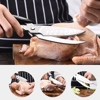 Çok fonksiyonlu Mutfak Makası Paslanmaz Çelik Bıçak Makas Ev Tavuk Kemik Güçlü Makas Sebze Kesme