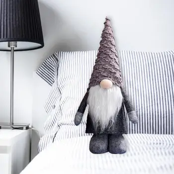Noel Cüceler Süslemeleri Uzun Geri Çekilebilir Bacak El Yapımı Büyük Ayakta Gnome Peluş Tatil Elf Noel Partisi Dekoru İçin