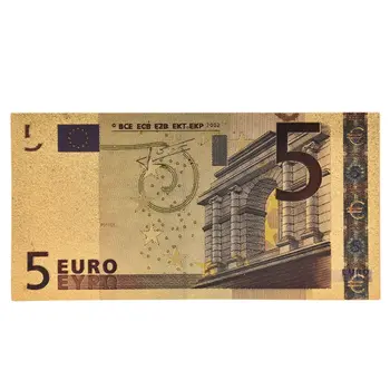 7 adet / grup 5 10 20 50 100 200 500 EUR Altın Banknot 24K Altın Sahte Kağıt Para Koleksiyonu için Euro Banknot Setleri sıcak satış