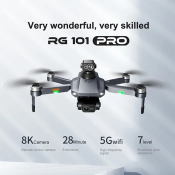 RG101 Pro Drone 2-axis Gimbal 360° Engellerden Kaçınma HD Çift Kamera Hava Fotoğrafçılığı Fırçasız GPS Katlanabilir Dönüş Quadcopter