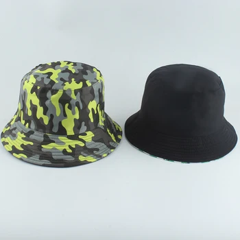 Kamuflaj Kova Şapka Unisex Bob Kap Hip Hop Gorros Plaj Güneş Balıkçılık Boonie Şapka Erkekler Kadınlar Yaz Panama Şapka