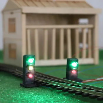 Demiryolu trafik ışığı Modeli HO 1: 87 Ölçekli Sahne Demiryolu İşaretleri yol ışığı Tren Aksesuarları Sahne Düzeni Hediyeler