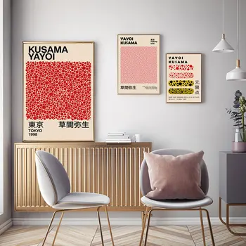 Yayoi Kusama Sergi Posterler ve Baskılar Galeri Duvar sanat resmi Müzesi Modern Tuval Boyama İskandinav Oturma Odası Dekorasyon