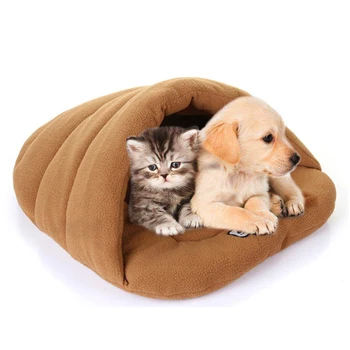 Pet Kedi Köpek Yavrusu Yuva Yatak Yumuşak Sıcak Mağara Evi Uyku Tulumu Mat Pad M L