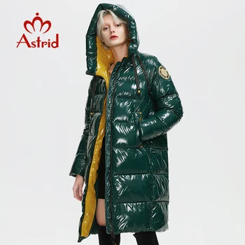 Astrid Kış kadın ceket kadın parka uzun sıcak yelek ıki giysi Parlak moda kapüşonlu büyük boyutları giyim 8675