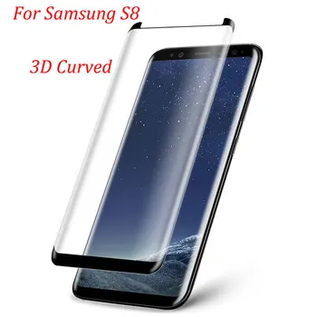 3D Kavisli Tam Kapak Temperli Cam Ekran Koruyucu Için SAMSUNG Galaxy S9 S9 Artı NOTE8 Koruyucu Film Vaka Dostu