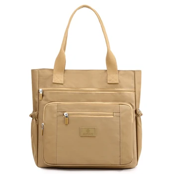Moda askılı çanta Kadın omuzdan askili çanta naylon çanta Büyük Kapasiteli Moda Basit Bayan Tote 2023 Yeni Düz Renk alışveriş çantası