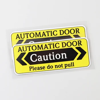 YJZT 11.8 CM×4.4 CM Uyarı Otomatik Kapı Dikkat Çalışma Çıkartması PVC Araba Çıkartmaları 12C-0385