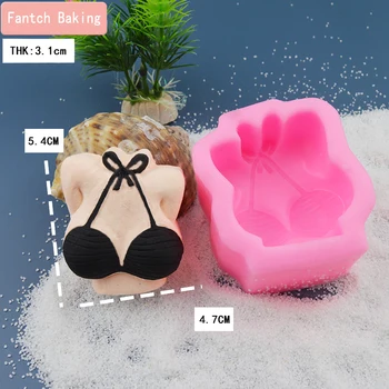 Seksi Bikini Kucak Sutyen şekli 3D Silikon Fondan Kek Kalıp Sabun Kek Jöle Şeker Çikolata Dekorasyon Pişirme Aracı