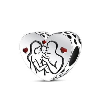 Sıcak satış 925 ayar gümüş Kalp Şeklinde Tatlı Ev Charms Boncuk Fit Orijinal Pandora Bilezik Kadınlar Takı İçin