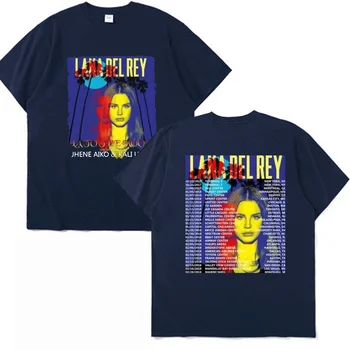 Şarkıcı Lana Del Rey Müzik Müzik Albümü Baskı T Shirt Erkek Kadın 90s Vintage Hip Hop kısa kollu tişört Erkek Streetwear Trend Tee