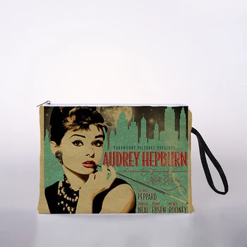 Melek Hepburn Baskı Kozmetik Çantası Bayanlar Kozmetik Saklama Çantası Renk Seyahat Saklama Çantası