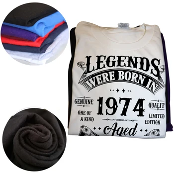 48th Doğum Günü Vintage Legends 1974 Doğumlu 48 Yaşında T Shirt Streetwear Kısa Kollu Hediyeler Yaz Tarzı tişört Erkek Giyim