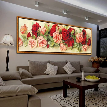 Ev Dekorasyon Elmas Boyama taklidi Çapraz Dikiş gül çiçek Diy Elmas Nakış Çiçek Elmas Mozaik Duvar Dekor