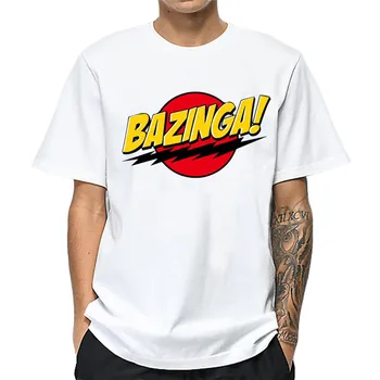Bazinga T gömlek Erkekler Karikatür Komik Baskı Hip Hop T Gömlek Rahat Erkek harajuku Yaz Kısa Kollu Tee Gömlek erkek hipster üst