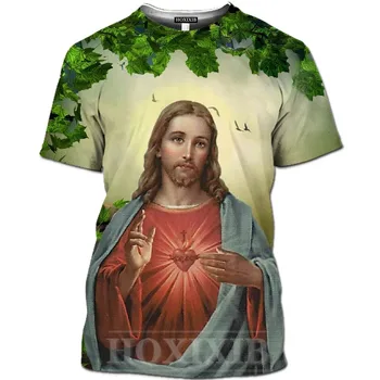 Erkekler Kadınlar 3D T Shirt Meryem Hıristiyanlık Kurucu İsa Canlı Çarmıha Gerilmiş Misyoner Evrensel Aşk Punk Eğlenceli Tshirt