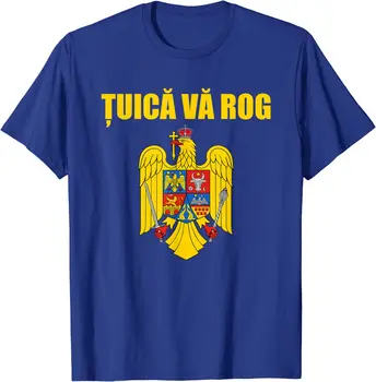 Tuica r e r e r e r e r e r e r e r e r e r e Rog Romen Hatıra Arması Romanya Erkekler kısa kollu t-shirt Rahat Pamuk O-Boyun Yaz Gömlek