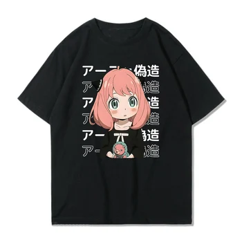Kadın Harajuku Yaz Kawaii Streetwear y2k Giysileri Üst Anya Casus X Aile Baskı Kadın Tshirt Anime Grafik Kısa Kollu T Gömlek