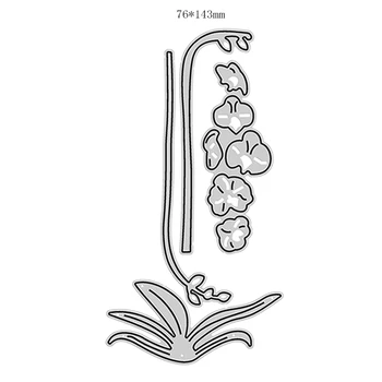 Yeni 2022 Orkide Çiçek DIY Zanaat Metal Kesme Scrapbooking için Ölür ve Kart Yapımı Uzun Saplı Dekor Kabartma Kalıp Yok Pullar