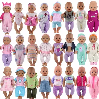 15 adet / takım Moda Elbise Takım Elbise İçin Fit 43cm Bebek Yeni Doğan Bebek 17 inç Bebek Giysileri
