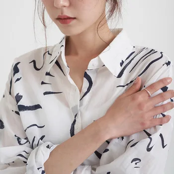 100 %925 Ayar Gümüş Boncuklu Açık Yüzükler Kadınlar İçin 2018 Yeni Trend INS Basit Stil Bayan moda takı Anti Anksiyete Yüzük