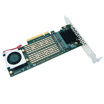 YENI PCIe M2 Adaptör Kartı PCIe X8 2 Port M2 NVME M Anahtar SSD Dönüştürücü M. 2 PCI Express X8 Adaptörü VROC RAID Genişletme Kartı Yükseltici