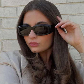Yeni Marka Dikdörtgen Vintage Güneş Gözlüğü Kadın Moda Boy Trend güneş gözlüğü Kadın Lüks Shades Óculos De Sol Feminino