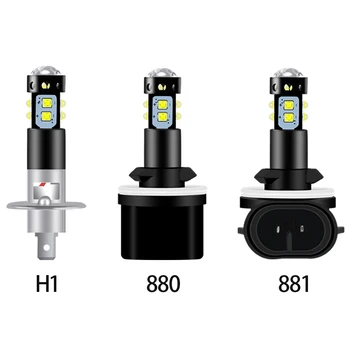 2 ADET H1 LED far lambaları süper parlak CREE 10 SMD 880 881 araba sis lambaları 50 W 6000 K beyaz DRL araba yüksek düşük ışın otomatik ışık