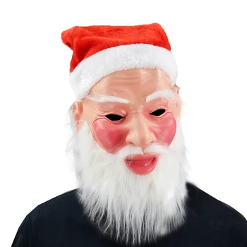 Noel Krampus Maskesi, Gerçekçi Noel Noel Baba Maskesi Lateks Noel Kostüm Maske Kostüm Partisi
