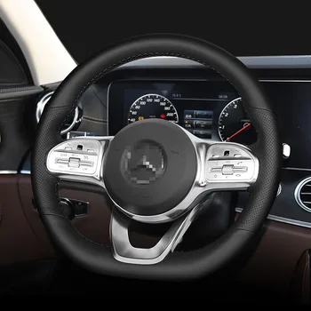 DIY Deri direksiyon El Dikiş Wrap Kapak Fit Mercedes-Benz A Sınıfı İçin W177 2018-2019 B Sınıfı C Sınıfı CLS 2018-2020