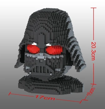 Lüks Büyük Boy StormTrooper Kafa Mini Blokları Darth Vader Modeli Plastik yapı tuğlaları DIY Montaj Oyuncaklar Çocuklar için Çocuk Hediye