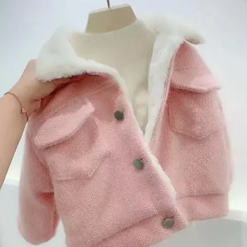 2021 yeni Bebek Kız Erkek kış Bahar Sonbahar Peluş Mont Ceketler Moda pamuk aşağı Çocuk Çocuk Giyim