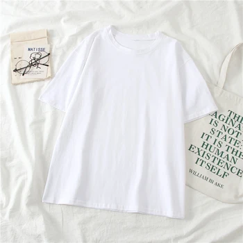 Japon Çizgi Roman Basit Kadın T-shirt Harajuku 90s Yaz Kısa Kollu T Gömlek Kadın Vahşi Gevşek Unisex Tees Y2k Giysileri Üstleri