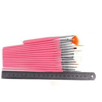 15 adet Nail Art Fırçalar Set UV Jel Uzatma Builder Çizim Boyama Liner Kalemler Manikür Araçları